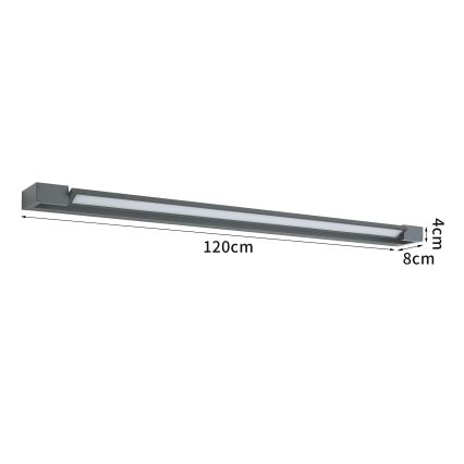 Brilagi - LED Venkovní nástěnné svítidlo AQUA LINE LED/36W/230V 120 cm IP44 antracit CRI 90