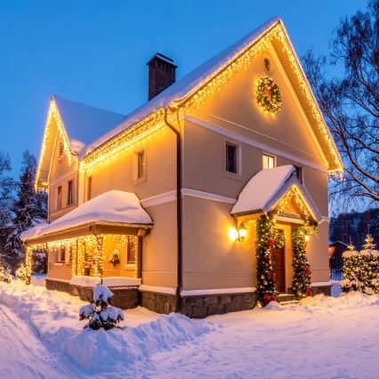 Brilagi - LED Venkovní vánoční řetěz 360xLED/8 funkcí 14m IP44 teplá bílá rampouchy