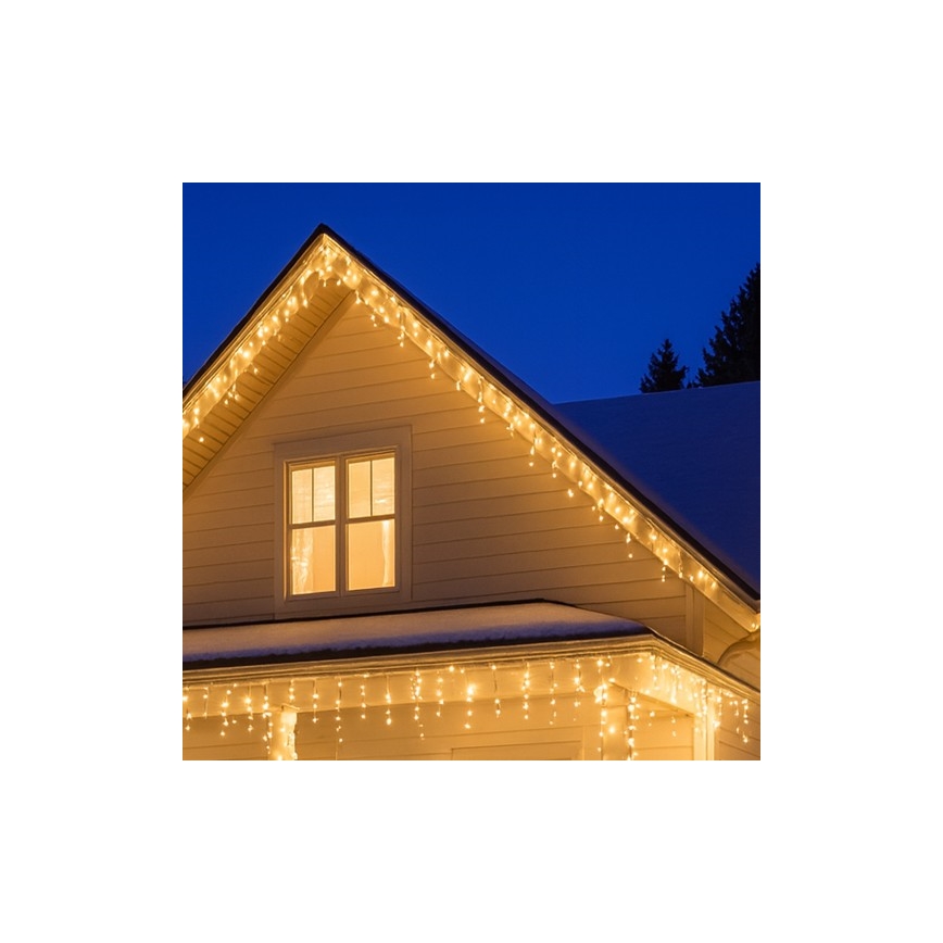 Brilagi - LED Venk. vánoční závěs 360xLED/8 funkcí 14m IP44 teplá bílá rampouchy