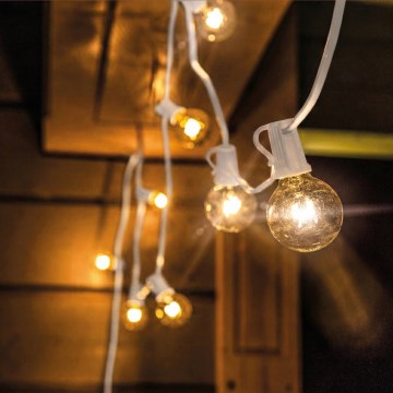 Brilagi - LED Venkovní dekorační řetěz GIRLANDA 10xE12/0,6W/230V 8m bílá IP44 teplá bílá
