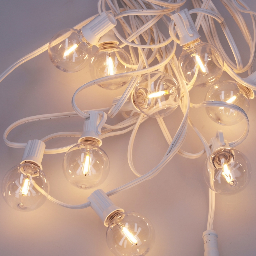 Brilagi - LED Venkovní dekorační řetěz GIRLANDA 10xE12/0,6W/230V 8m bílá IP44 teplá bílá
