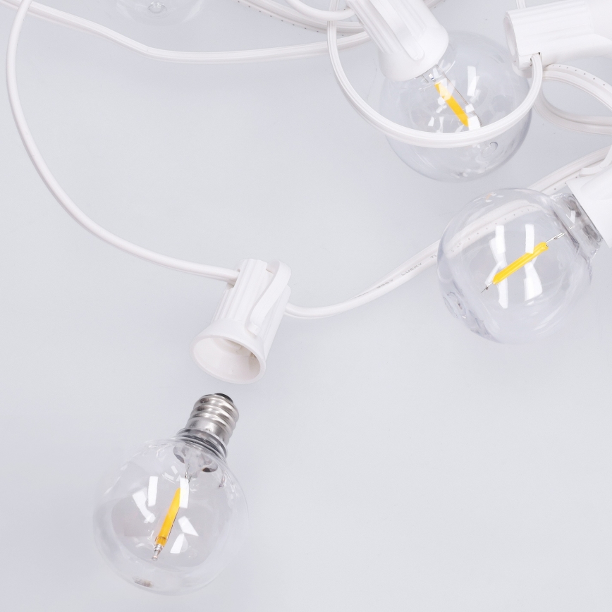 Brilagi - LED Venkovní dekorační řetěz GIRLANDA 10xE12/0,6W/230V 8m bílá IP44 teplá bílá