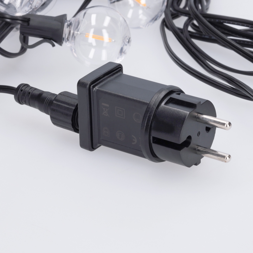 Brilagi - LED Venkovní dekorační řetěz GIRLANDA 10xE12/0,6W/230V 8m černá IP44 teplá bílá