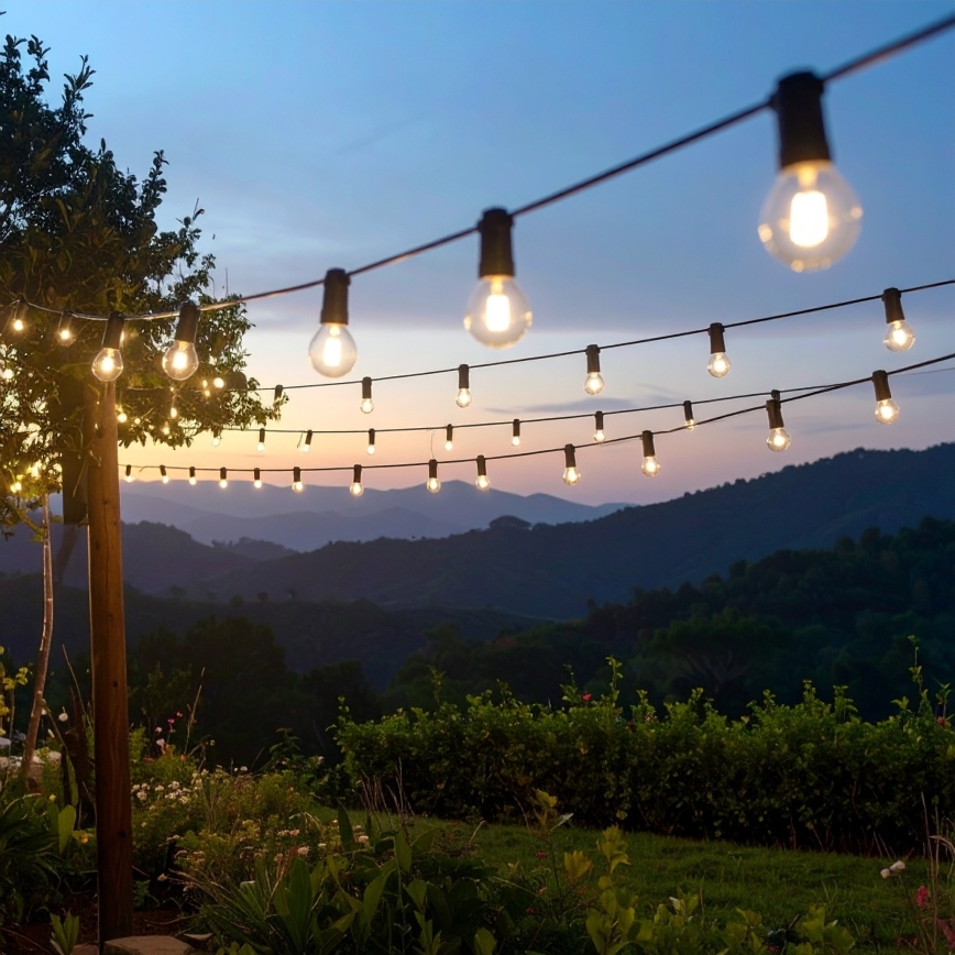 Brilagi - LED Venkovní dekorační řetěz GIRLANDA 18xE12/0,6W/230V 13m černá IP44 teplá bílá