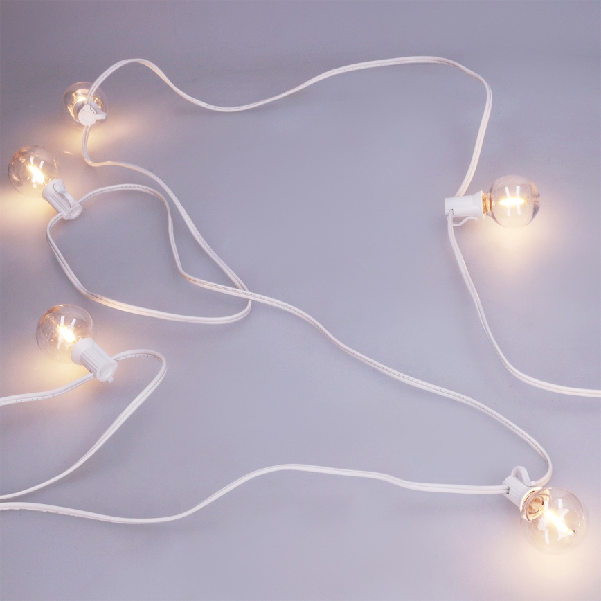 Brilagi - LED Venkovní dekorační řetěz GIRLANDA 25xE12/0,8W/230V 20m bílá IP44 teplá bílá