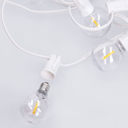 Brilagi - LED Venkovní dekorační řetěz GIRLANDA 25xE12/0,8W/230V 20m bílá IP44 teplá bílá