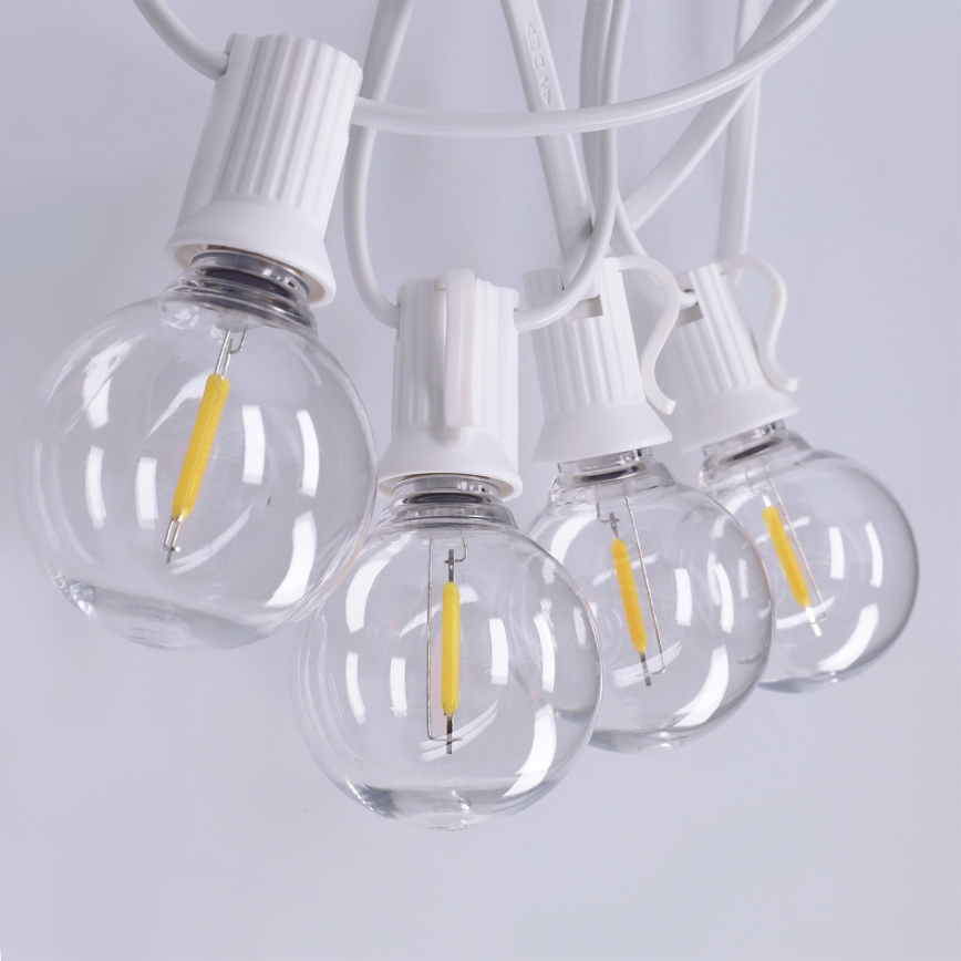 Brilagi - LED Venkovní dekorační řetěz GIRLANDA 25xE12/0,8W/230V 20m bílá IP44 teplá bílá