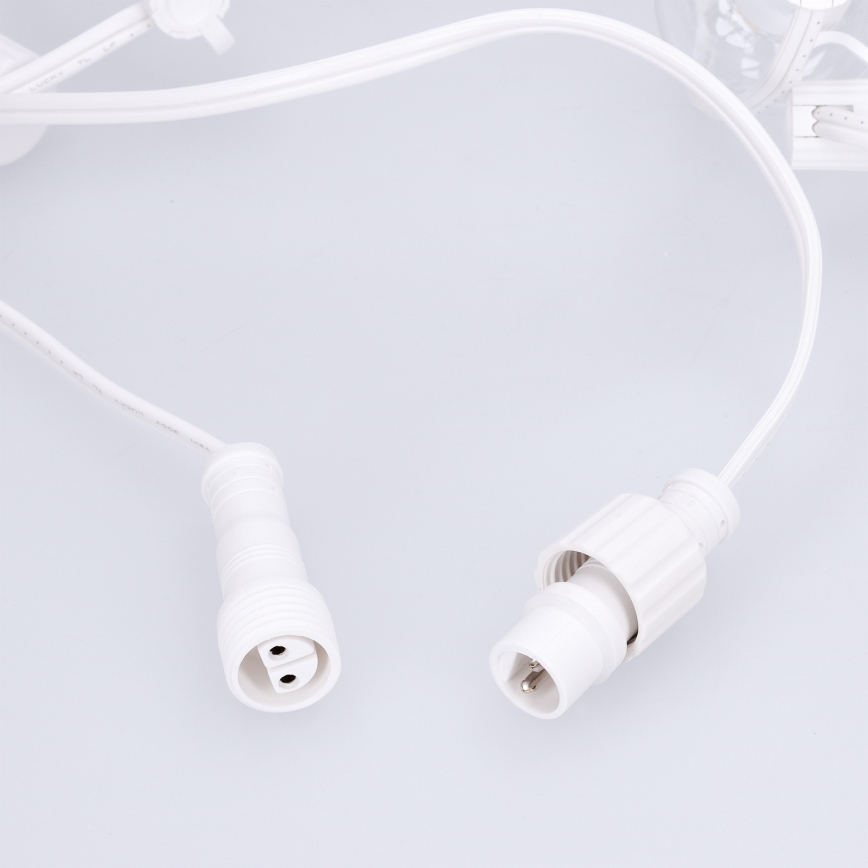 Brilagi - LED Venkovní dekorační řetěz GIRLANDA 25xE12/0,8W/230V 20m bílá IP44 teplá bílá