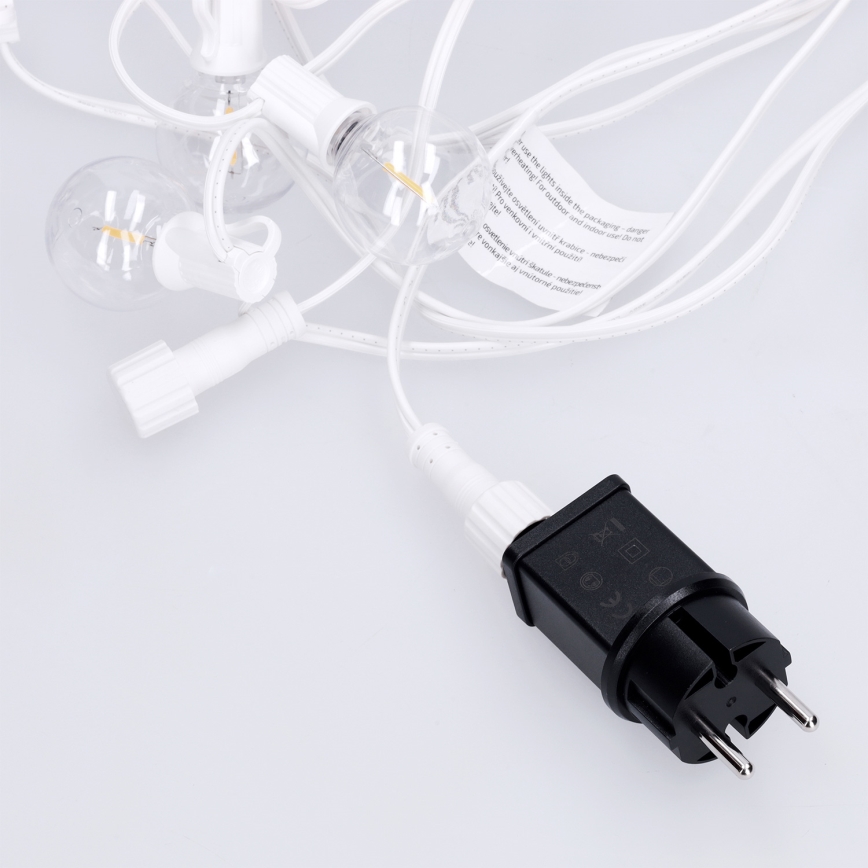 Brilagi - LED Venkovní dekorační řetěz GIRLANDA 25xE12/0,8W/230V 20m bílá IP44 teplá bílá
