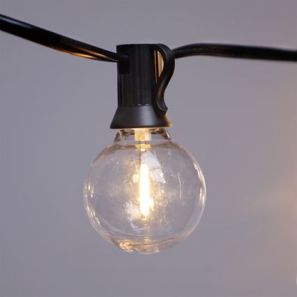 Brilagi - LED Venkovní dekorační řetěz GIRLANDA 25xE12/0,36W/24V 20m černá IP44 teplá bílá