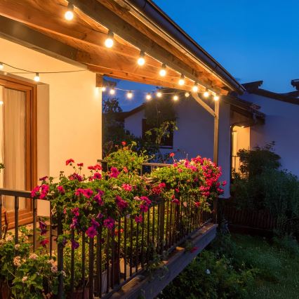 Brilagi - LED Venkovní dekorační řetěz GIRLANDA 25xE12/0,6W/230V 20m černá IP44 teplá bílá + dálkové ovládání