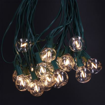 Brilagi - LED Venkovní dekorační řetěz GIRLANDA 25xE12/0,8W/230V 20m zelená IP44 teplá bílá