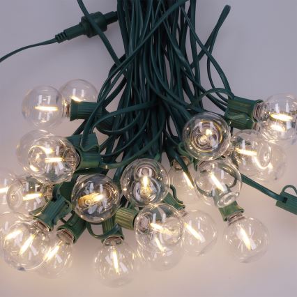 Brilagi - LED Venkovní dekorační řetěz GIRLANDA 25xE12/0,8W/230V 20m zelená IP44 teplá bílá