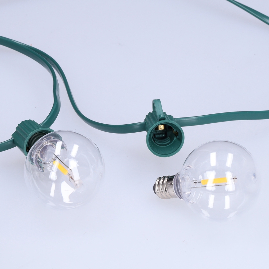 Brilagi - LED Venkovní dekorační řetěz GIRLANDA 25xE12/0,8W/230V 20m zelená IP44 teplá bílá