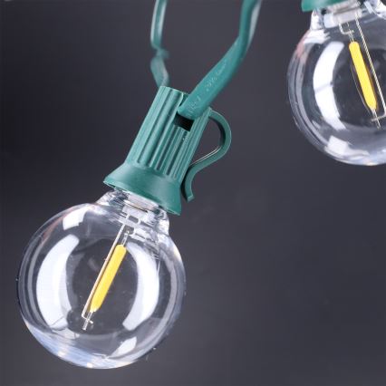 Brilagi - LED Venkovní dekorační řetěz GIRLANDA 25xE12/0,8W/230V 20m zelená IP44 teplá bílá