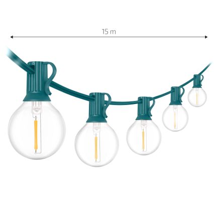 Brilagi - LED Venkovní dekorační řetěz GIRLANDA 25xE12/0,8W/230V 20m zelená IP44 teplá bílá