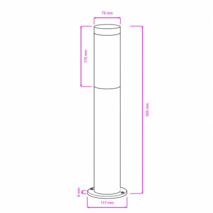 BRILAGI - LED Venkovní lampa ELIA 1xE27/7W/230V 4000K IP44 50 cm matný chrom