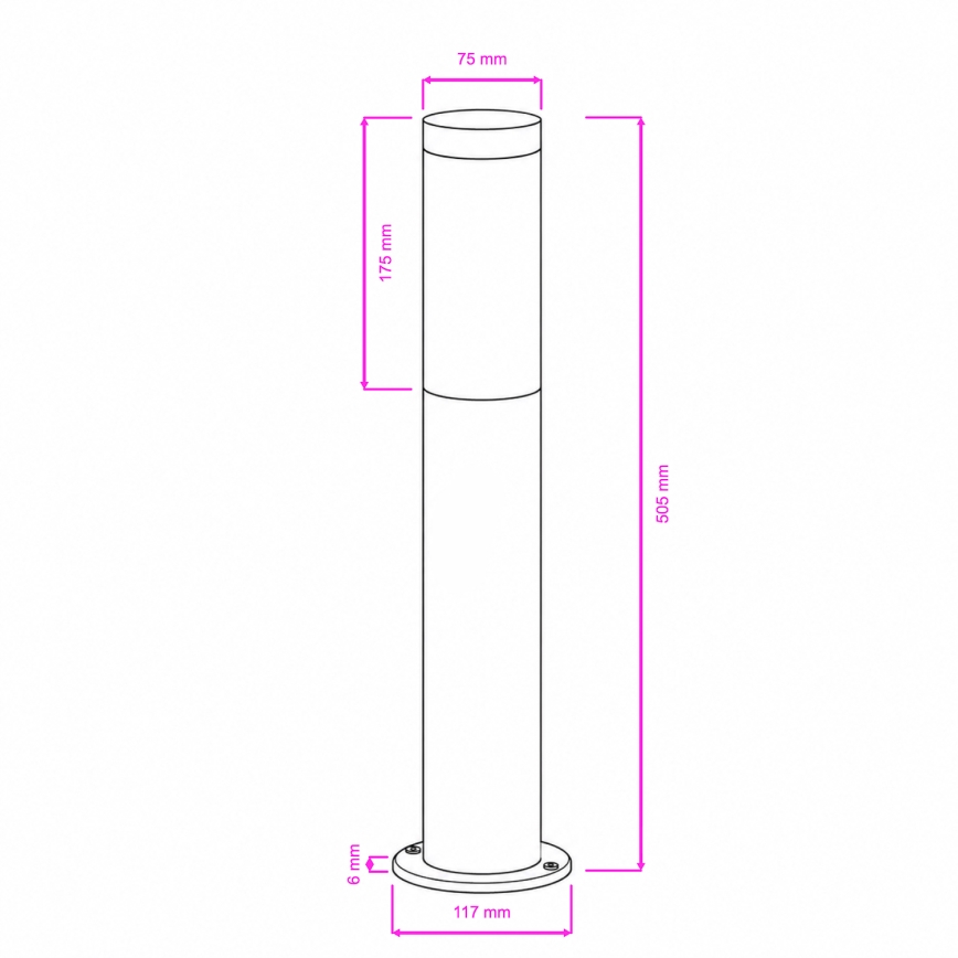 BRILAGI - LED Venkovní lampa ELIA 1xE27/7W/230V 4000K IP44 50 cm matný chrom