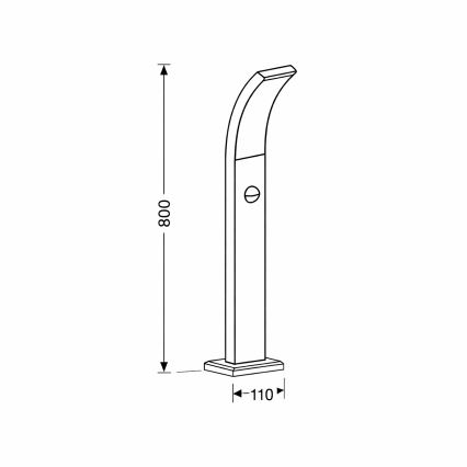 Brilagi - LED Venkovní lampa se senzorem ARCELO LED/9W/230V 50 cm IP44