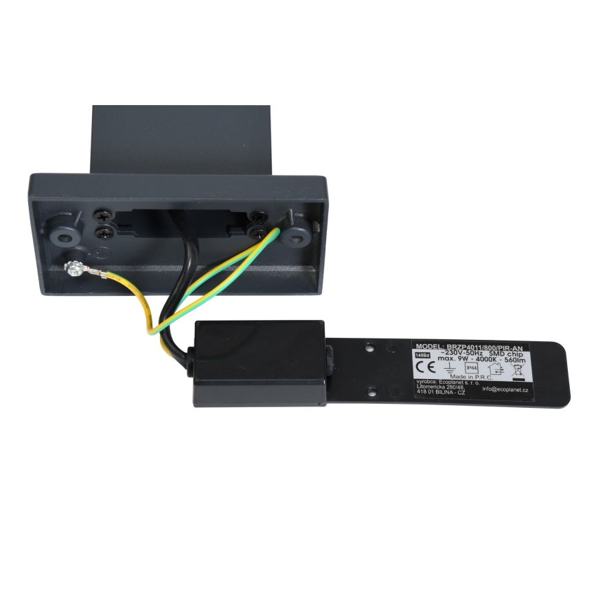 Brilagi - LED Venkovní lampa se senzorem ARCELO LED/9W/230V 80 cm IP44