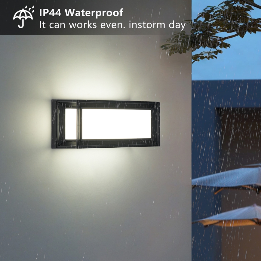 Brilagi - LED Venkovní nástěnné svítidlo PARKER LED/12W/230V 3000/4500/6000K černá IP44