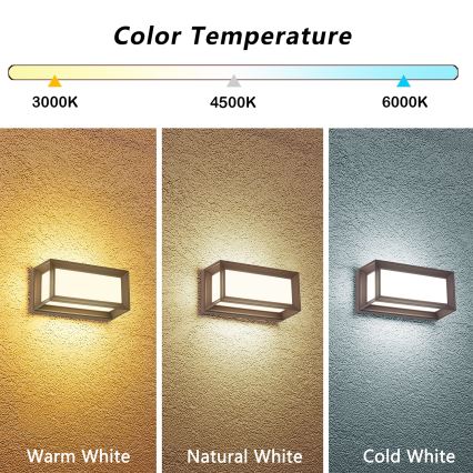 Brilagi - LED Venkovní nástěnné svítidlo PARKER LED/12W/230V 3000/4500/6000K hnědá IP44