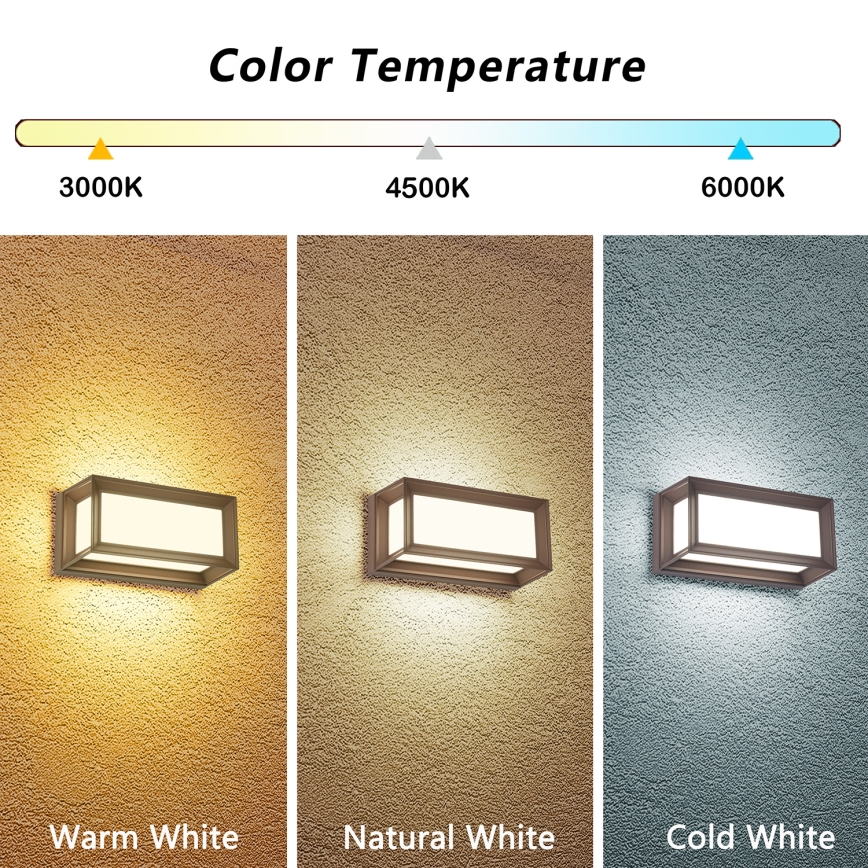 Brilagi - LED Venkovní nástěnné svítidlo PARKER LED/12W/230V 3000/4500/6000K hnědá IP44