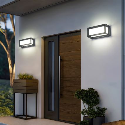 Brilagi - LED Venkovní nástěnné svítidlo se senzorem PARKER LED/12W/230V antracit IP44