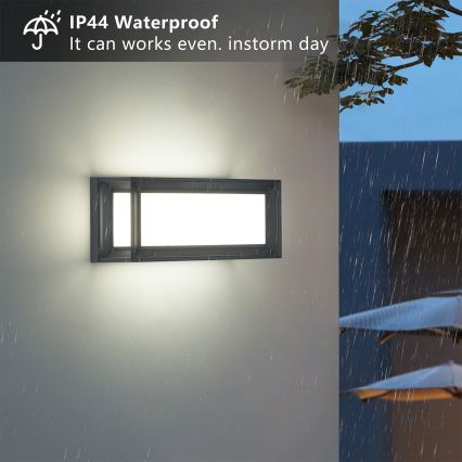 Brilagi - LED Venkovní nástěnné svítidlo se senzorem PARKER LED/12W/230V antracit IP44