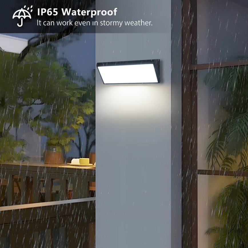 Brilagi - LED Venkovní nástěnné svítidlo se senzorem TRIANGLE LED/42W/230V černá IP65