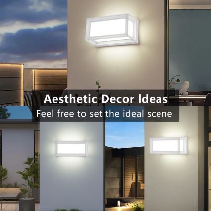 Brilagi - LED Venkovní nástěnné svítidlo se senzorem PARKER LED/12W/230V bílá IP44