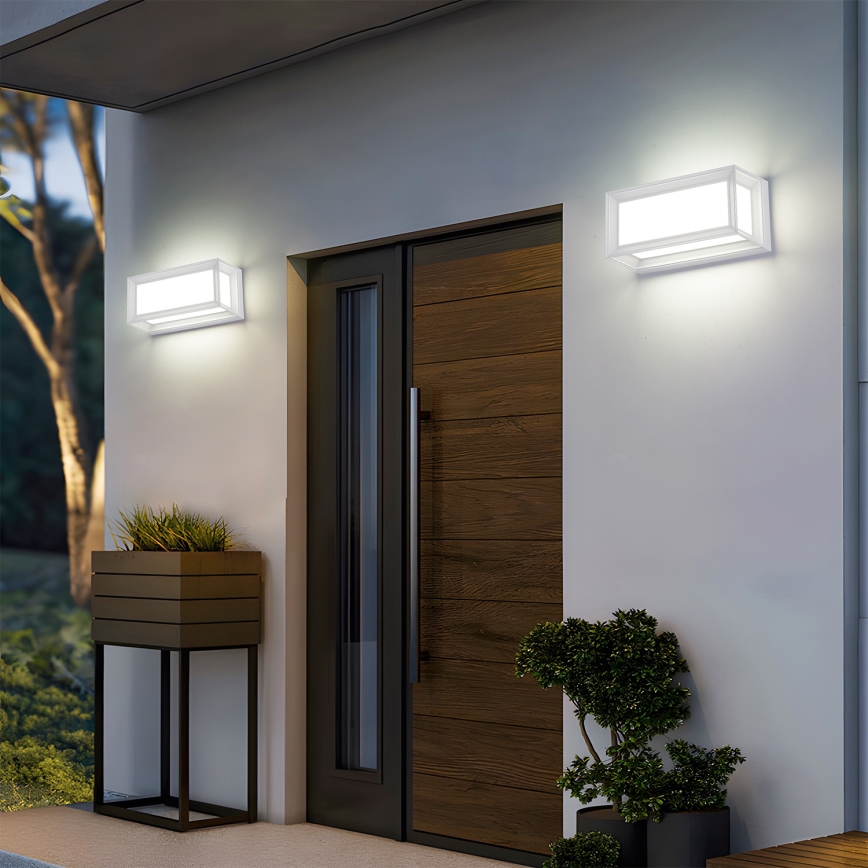 Brilagi - LED Venkovní nástěnné svítidlo se senzorem PARKER LED/12W/230V bílá IP44
