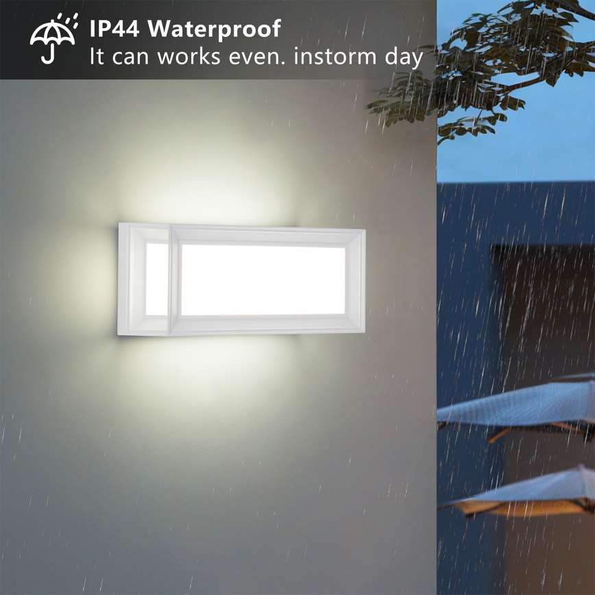 Brilagi - LED Venkovní nástěnné svítidlo se senzorem PARKER LED/12W/230V bílá IP44