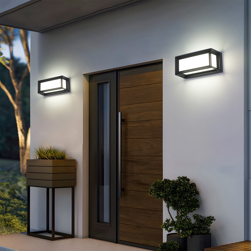 Brilagi - LED Venkovní nástěnné svítidlo se senzorem PARKER LED/12W/230V černá IP44