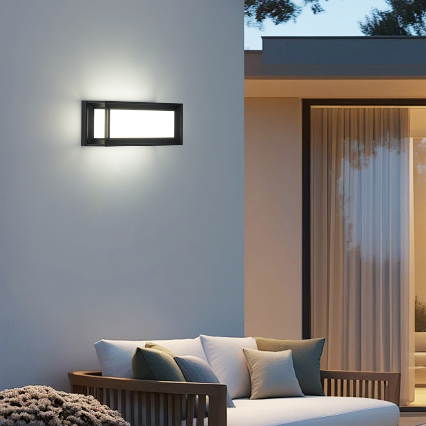 Brilagi - LED Venkovní nástěnné svítidlo se senzorem PARKER LED/12W/230V černá IP44