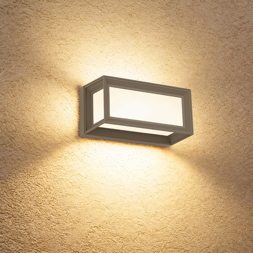 Brilagi - LED Venkovní nástěnné svítidlo se senzorem PARKER LED/12W/230V šedá IP44