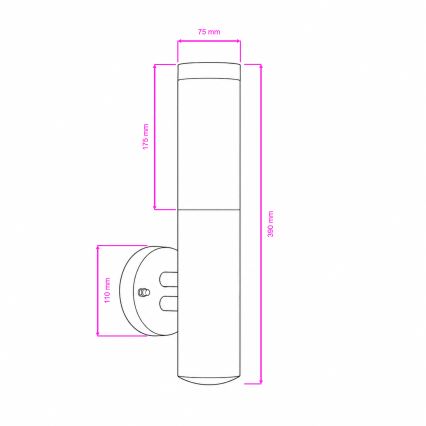 BRILAGI - LED Venkovní nástěnná lampa ELIA 1xE27/7W/230V 4000K IP44 matný chrom