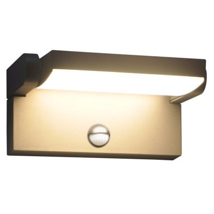 BRILAGI - LED Venkovní nástěnné svítidlo se senzorem pohybu a soumraku ANKLE LED/12W/230V IP65 černá
