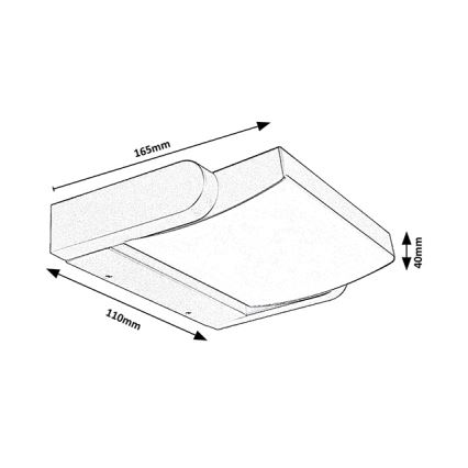 Brilagi - LED Venkovní nástěnné svítidlo ANKLE LED/18W/230V 4000K IP65 antracit