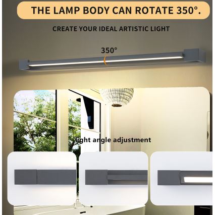 Brilagi - LED Venkovní nástěnné svítidlo AQUA LINE LED/24W/230V 90 cm IP44 antracit CRI 90