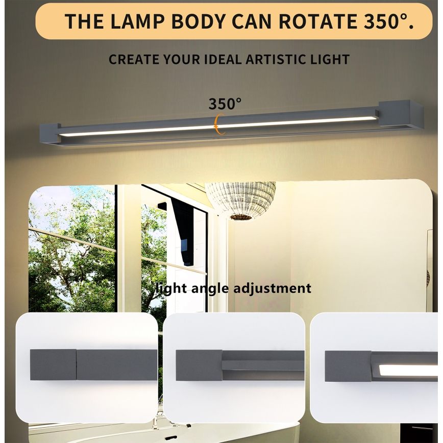 Brilagi - LED Venkovní nástěnné svítidlo AQUA LINE LED/24W/230V 90 cm IP44 antracit CRI 90