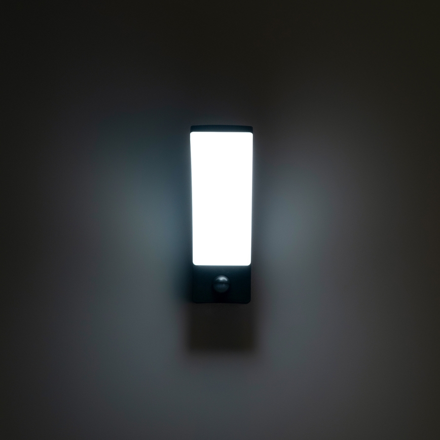 BRILAGI - LED Venkovní nástěnné svítidlo se senzorem pohybu a soumraku ARCELO LED/12W/230V IP65 černá