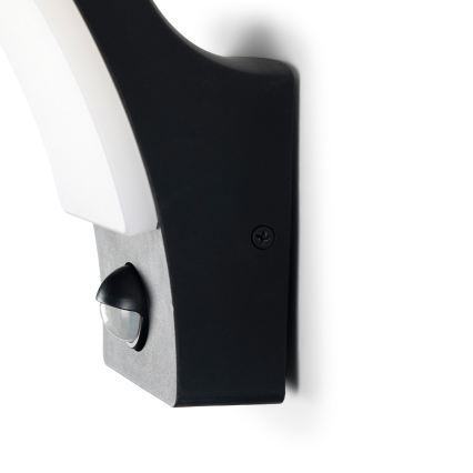 BRILAGI - LED Venkovní nástěnné svítidlo se senzorem pohybu a soumraku ARCELO LED/12W/230V IP65 černá