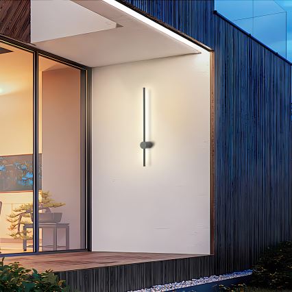 Brilagi - LED Venkovní nástěnné svítidlo AURA LED/12W/230V 3000K IP54 65 cm antracit