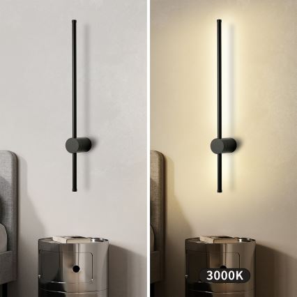 Brilagi - LED Venkovní nástěnné svítidlo AURA LED/12W/230V 3000K IP54 65 cm černá