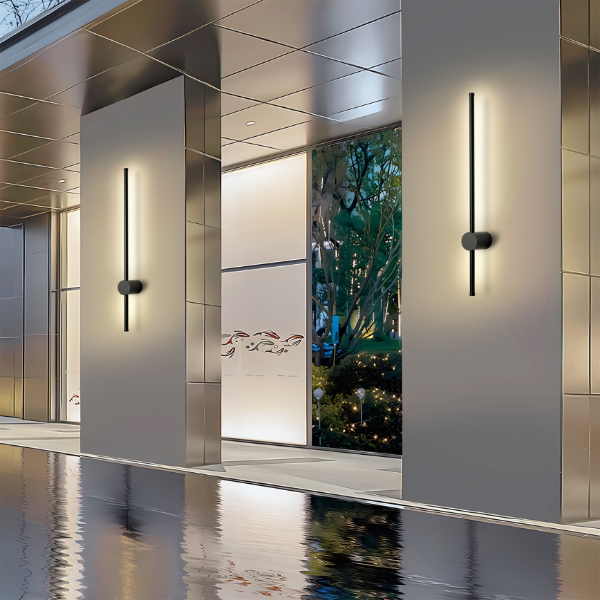 Brilagi - LED Venkovní nástěnné svítidlo AURA LED/12W/230V 3000K IP54 65 cm černá