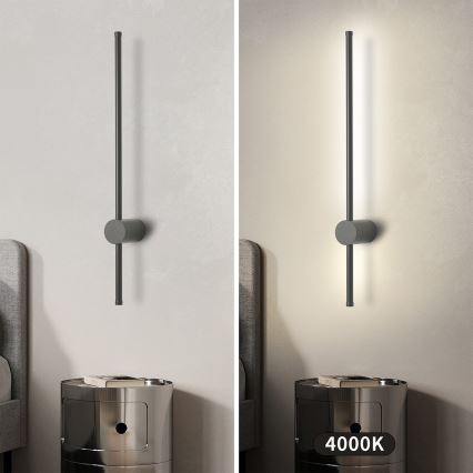Brilagi - LED Venkovní nástěnné svítidlo AURA LED/12W/230V 4000K IP54 65 cm antracit