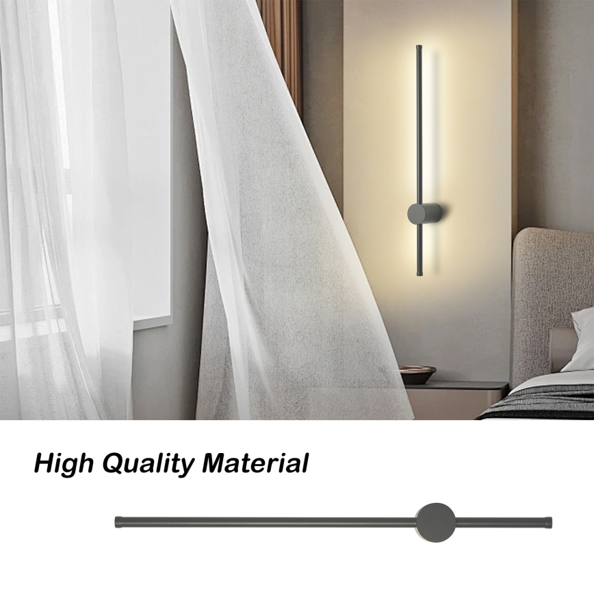 Brilagi - LED Venkovní nástěnné svítidlo AURA LED/12W/230V 4000K IP54 65 cm antracit