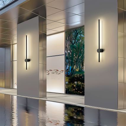 Brilagi - LED Venkovní nástěnné svítidlo AURA LED/12W/230V 4000K IP54 65 cm černá