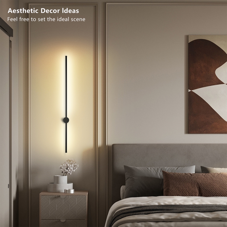 Brilagi - LED Venkovní nástěnné svítidlo AURA LED/20W/230V 3000K IP54 97 cm černá